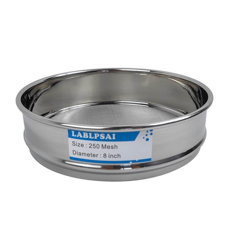 LABLPSAI 250 Mesh Lab Sieves 8" Diameter 304 Stainless Steel Wire Cloth Test Sieve for Industrial Laboratory Home - Image 1